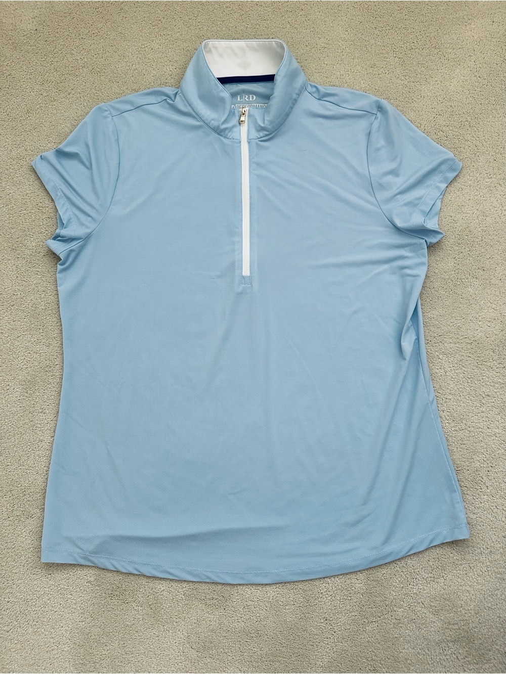 LRD Performance Light Blue Short-Sleeve Half-zip Golf Top | Size Large
